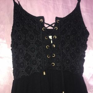 Forever 21 Black Lace Up Dress Small